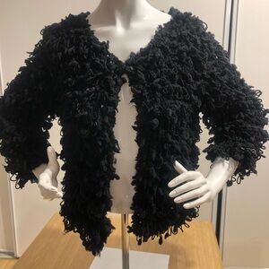 Wild Flower Black Textured Cardigan